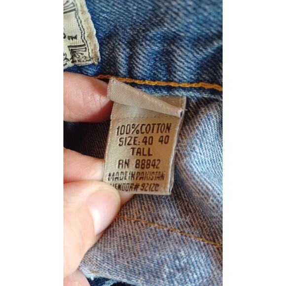 Liberty Blues Men's Big & Tall Cargo Jeans 39X34.5 Tall Relaxed Fit Denim Y2K - Picture 7 of 8